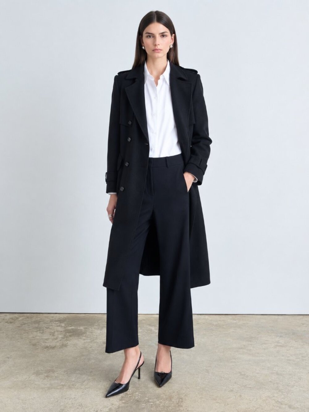 JUDITH & CHARLES 'Laurel' Cropped Wide Leg Navy Pants Size 10